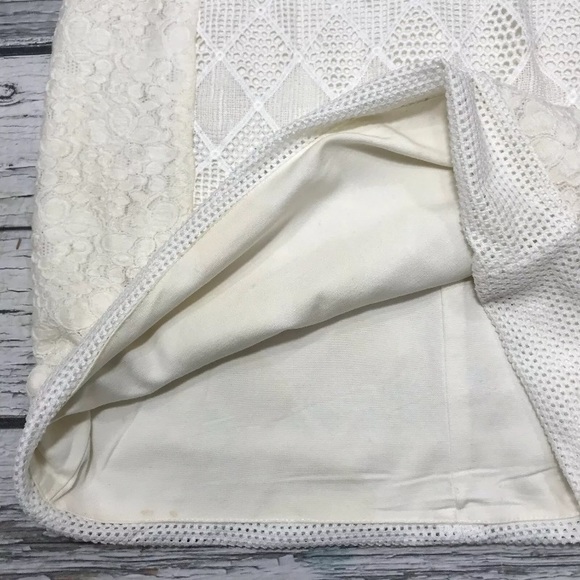 Greylin Revolve Dress Bodycon Sleeveless Ivory White Lace Cocktail Stretchy Sz M - Picture 7 of 8